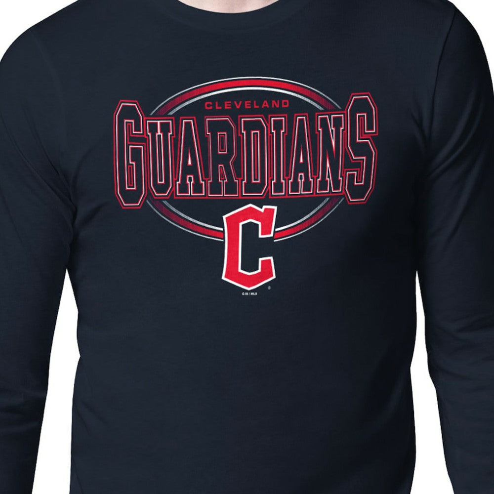 Cleveland Guardians Starter Team Track Graphic Long Sleeve T-Shirt - Navy T-shirts