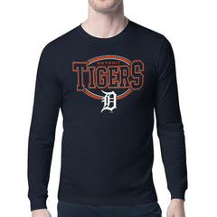 Detroit Tigers Starter Team Track Graphic Long Sleeve T-Shirt - Navy T-shirts