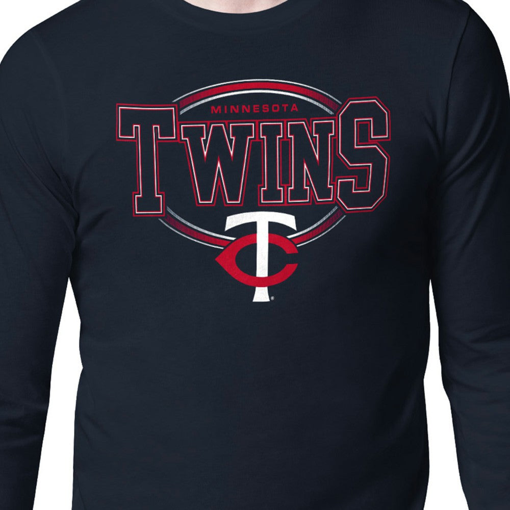 Minnesota Twins Starter Team Track Graphic Long Sleeve T-Shirt - Navy T-shirts