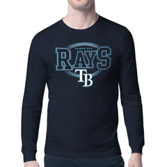 Tampa Bay Rays Starter Team Track Graphic Long Sleeve T-Shirt - Navy T-shirts