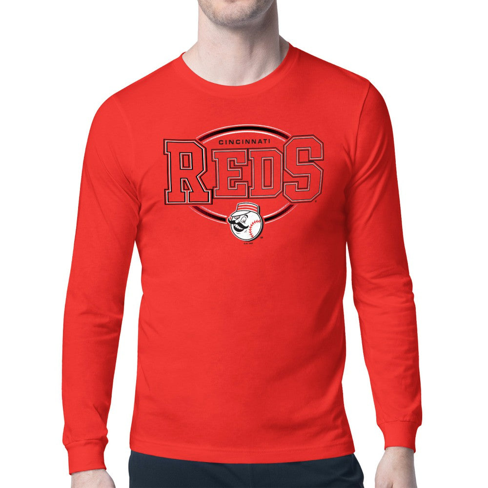 Cincinnati Reds Starter Team Track Graphic Long Sleeve T-Shirt - Red T-shirts