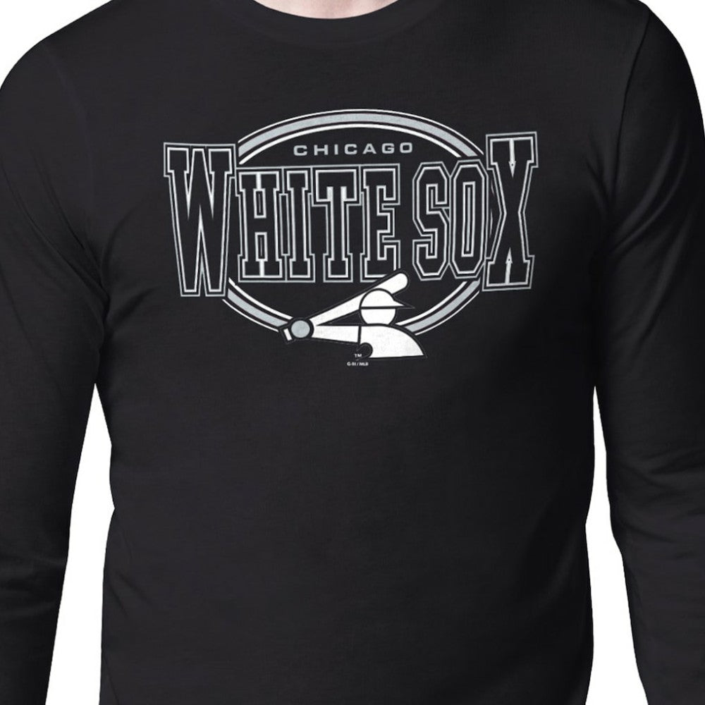 Chicago White Sox Starter Team Track Graphic Long Sleeve T-Shirt - Black T-shirts
