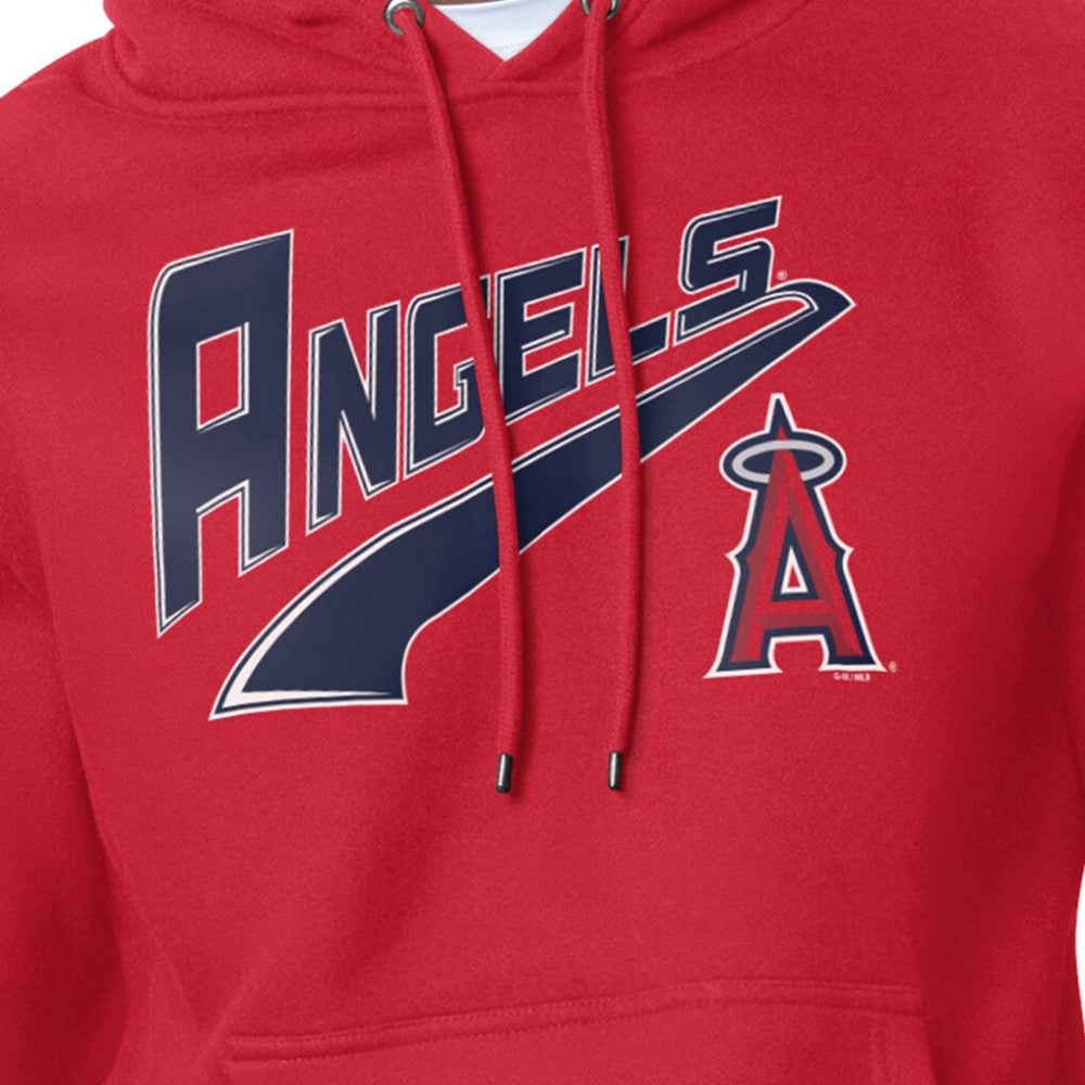 Los Angeles Angels Starter Modern Tailsweep Fleece Tri-Blend Pullover Hoodie - Red Hoodies