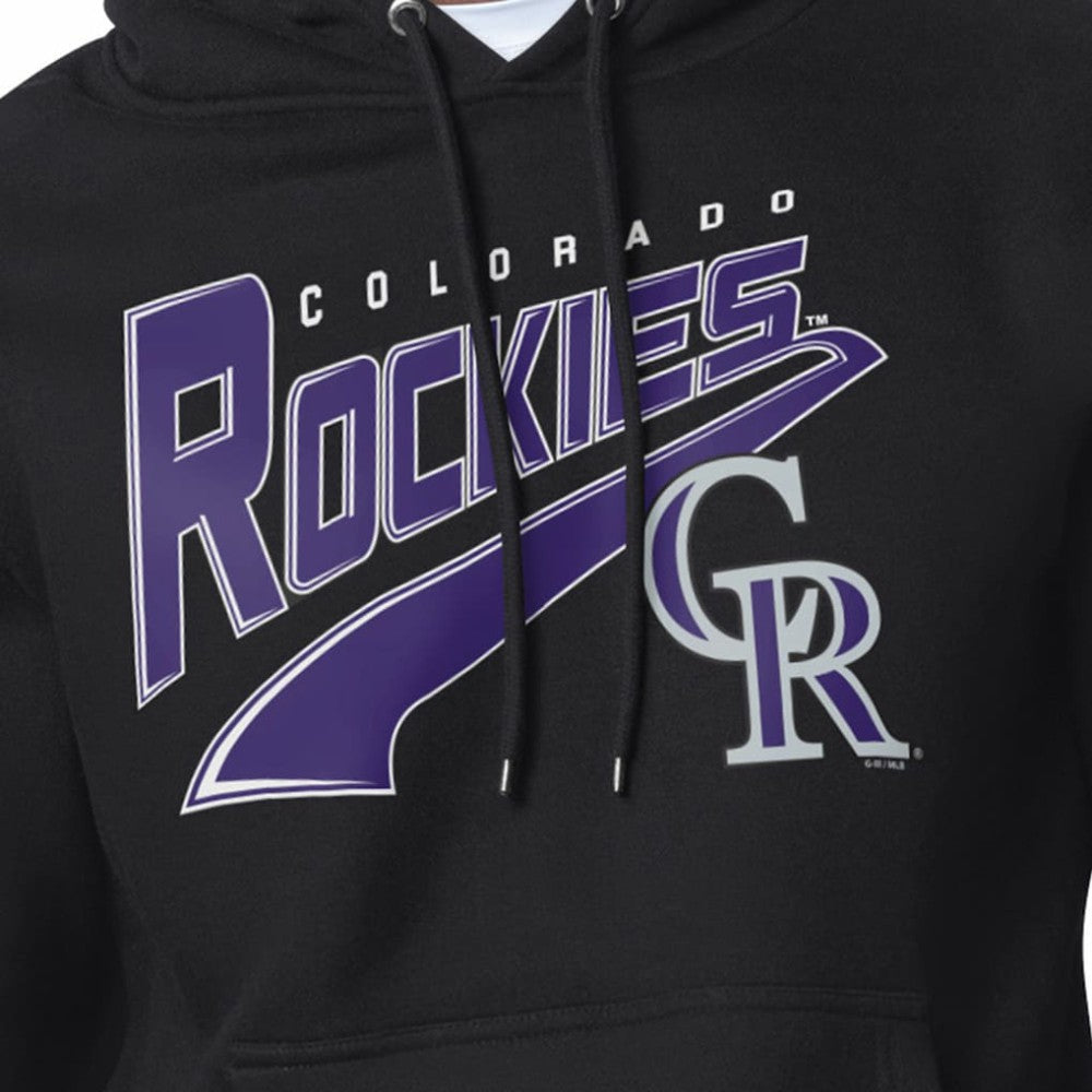 Colorado Rockies Starter Modern Tailsweep Fleece Tri-Blend Pullover Hoodie - Black Hoodies