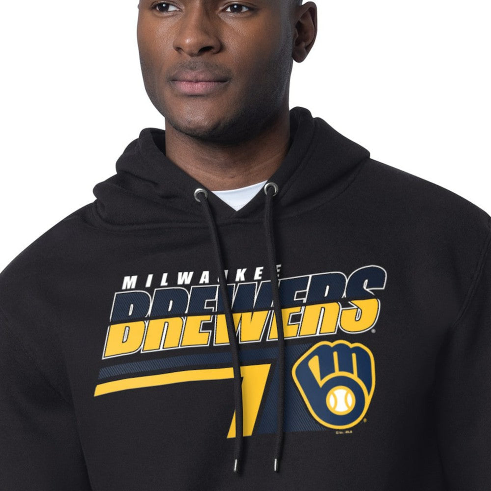 Milwaukee Brewers Starter Logo Push Graphic Hoodie - Black Hoodies