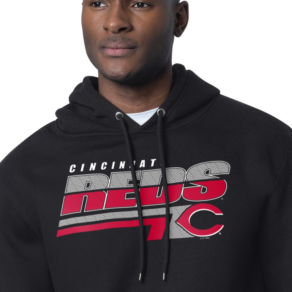 Cincinnati Reds Starter Logo Push Graphic Hoodie - Black Hoodies