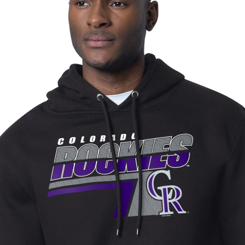 Colorado Rockies Starter Logo Push Graphic Hoodie - Black Hoodies