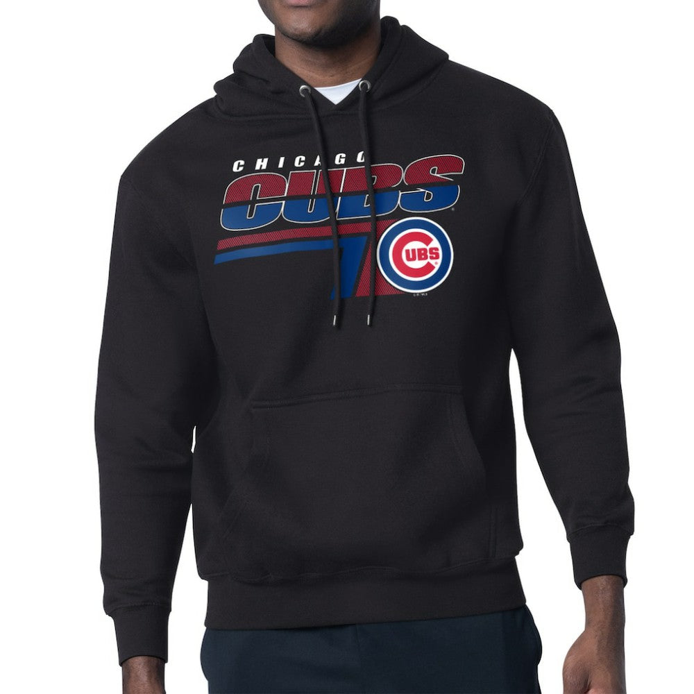 Chicago Cubs Starter Logo Push Graphic Hoodie - Black Hoodies