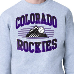 Colorado Rockies Starter Team Grit Graphic Fleece Pullover Sweatshirt - Heather Gray Pullover