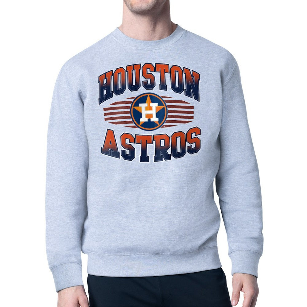 Houston Astros Starter Team Grit Graphic Fleece Pullover Sweatshirt - Heather Gray Pullover