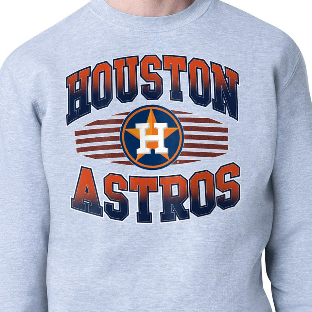 Houston Astros Starter Team Grit Graphic Fleece Pullover Sweatshirt - Heather Gray Pullover