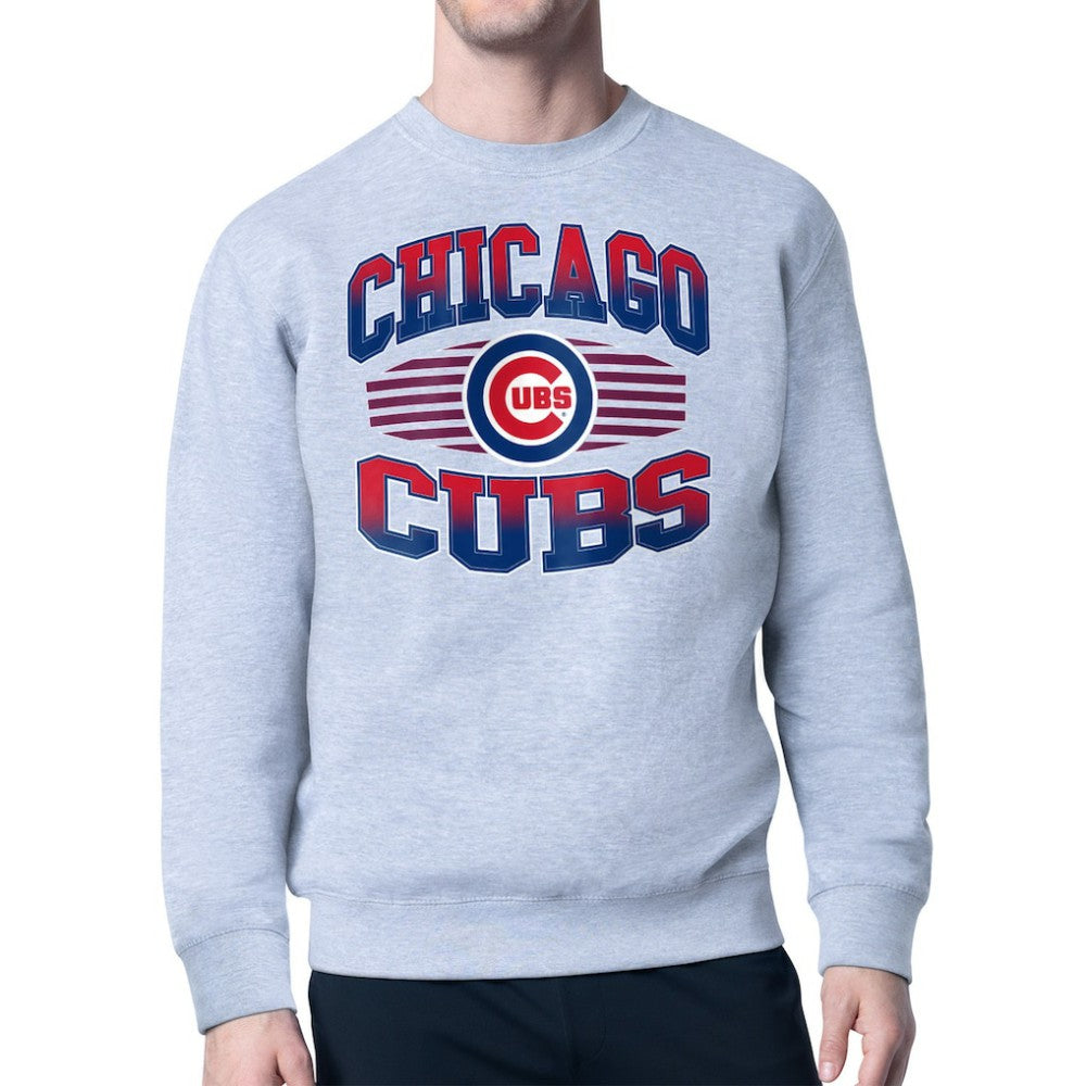 Chicago Cubs Starter Team Grit Graphic Fleece Pullover Sweatshirt - Heather Gray Pullover