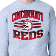 Cincinnati Reds Starter Team Grit Graphic Fleece Pullover Sweatshirt - Heather Gray Pullover