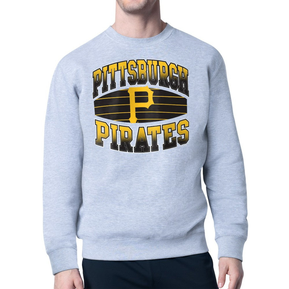 Pittsburgh Pirates Starter Team Grit Graphic Fleece Pullover Sweatshirt - Heather Gray Pullover