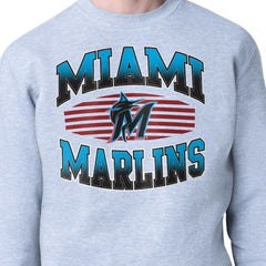 Miami Marlins Starter Team Grit Graphic Fleece Pullover Sweatshirt - Heather Gray Pullover