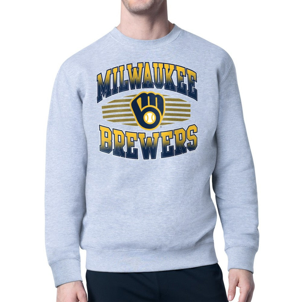 Milwaukee Brewers Starter Team Grit Graphic Fleece Pullover Sweatshirt - Heather Gray Pullover