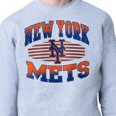 New York Mets Starter Team Grit Graphic Fleece Pullover Sweatshirt - Heather Gray Pullover