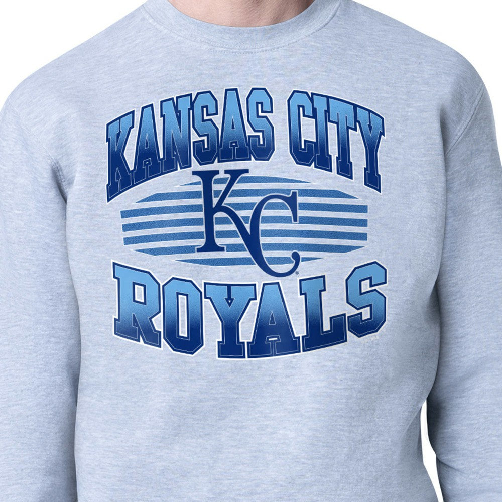 Kansas City Royals Starter Team Grit Graphic Fleece Pullover Sweatshirt - Heather Gray Pullover