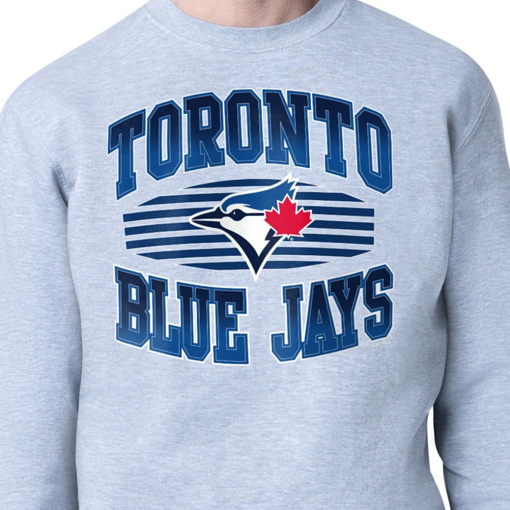 Toronto Blue Jays Starter Team Grit Graphic Fleece Pullover Sweatshirt - Heather Gray Pullover