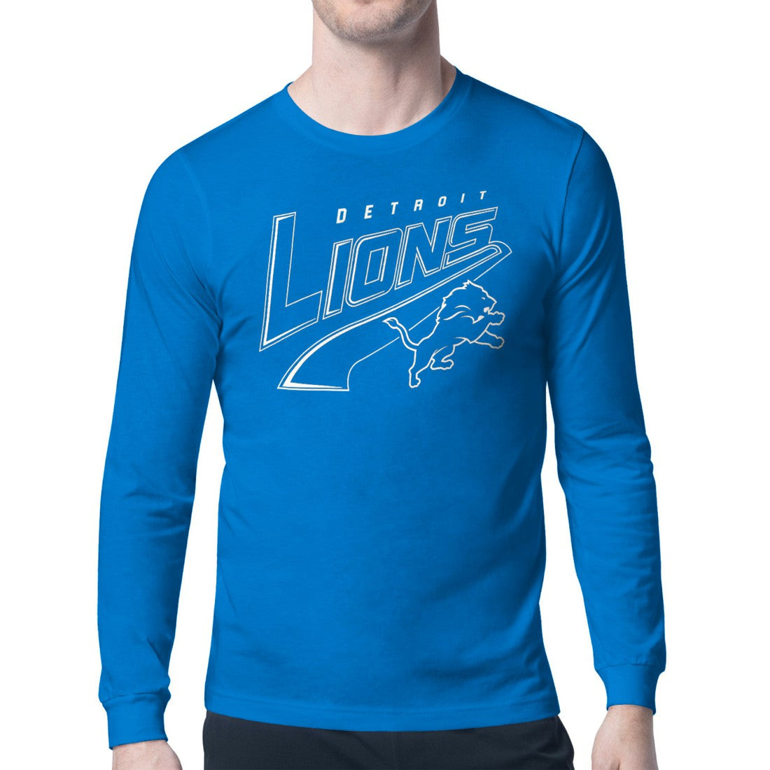 Detroit Lions Starter Modern Tailsweep Graphic Long Sleeve T-Shirt Blue