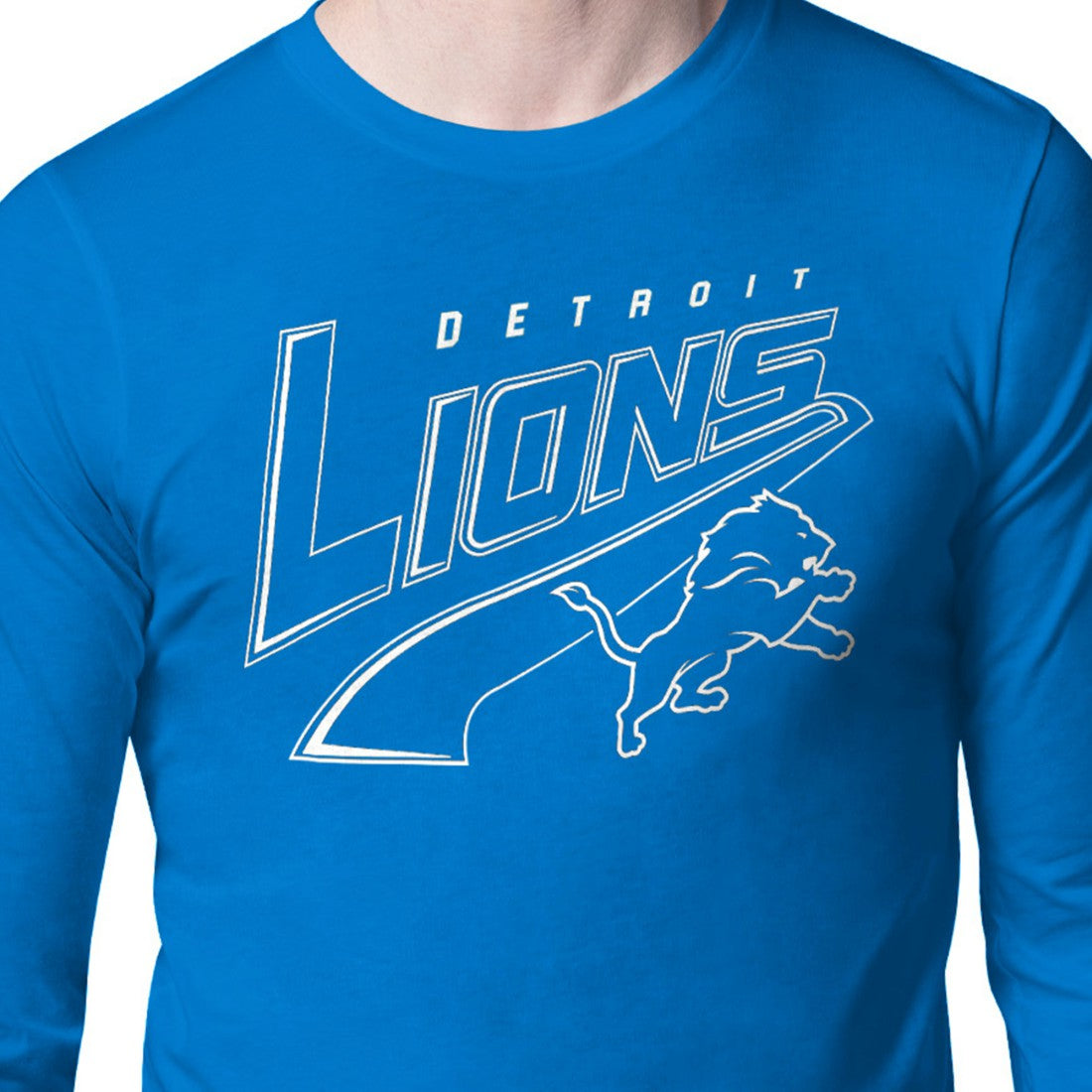 Detroit Lions Starter Modern Tailsweep Graphic Long Sleeve T-Shirt Blue