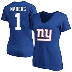 Malik Nabers New York Giants Women's Plus Size Name & Number T-Shirt Royal