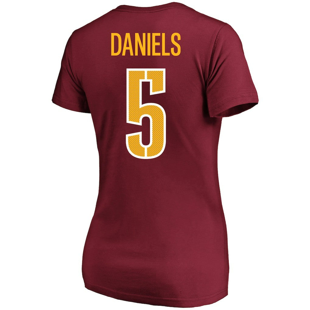 Jayden Daniels Washington Commanders Women's Plus Size Name & Number T-Shirt Burgundy