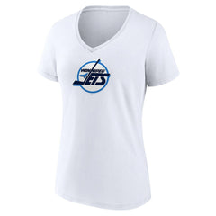 NHL Winnipeg Jets Women's Primary Logo V-Neck T-Shirt - White