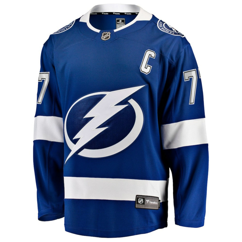NHL Victor Hedman Tampa Bay Lightning Fanatics Home Captain Patch Breakaway Jersey - Blue