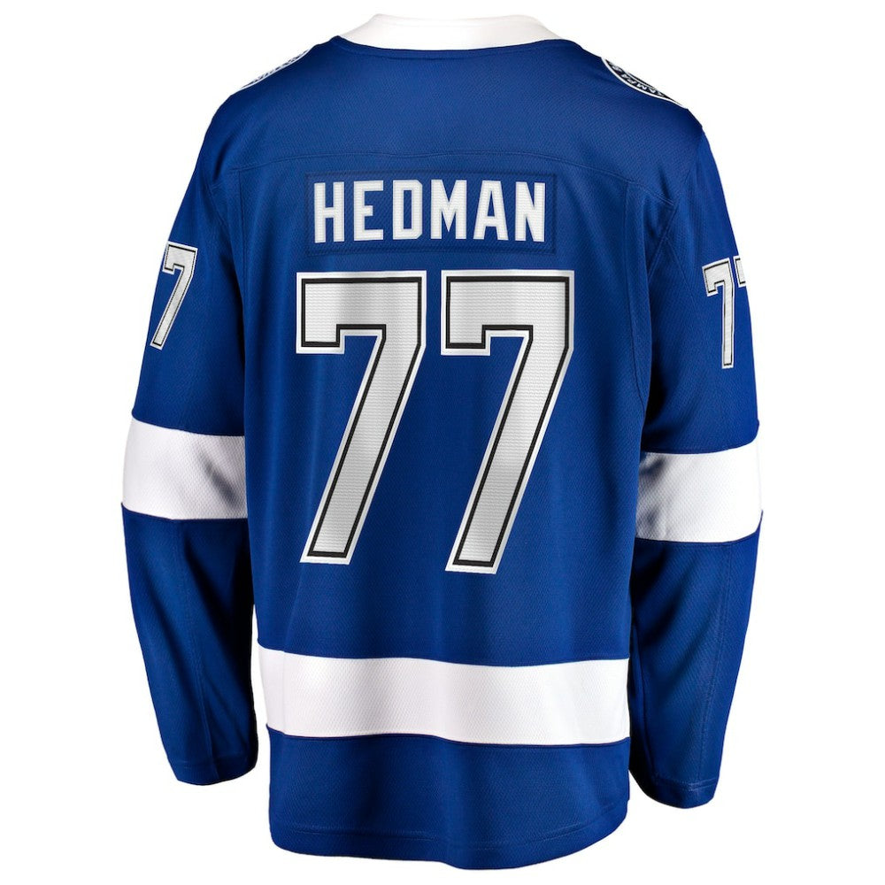 NHL Victor Hedman Tampa Bay Lightning Fanatics Home Captain Patch Breakaway Jersey - Blue