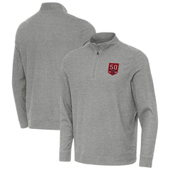 Tampa Bay Buccaneers Antigua 50th Season Subtle Quarter-Zip Sweatshirt Heather Black