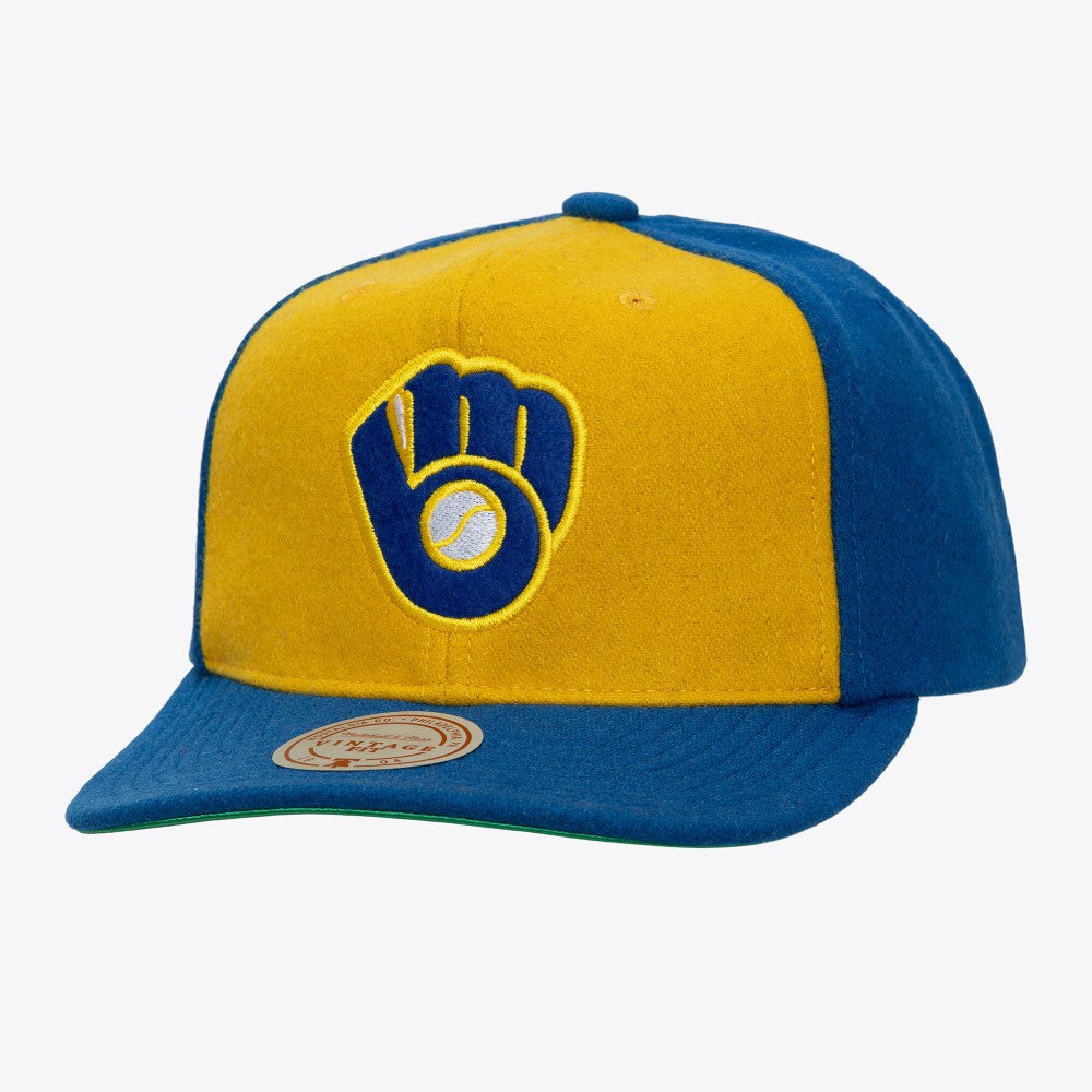 Milwaukee Brewers Unisex Vintage Fit Melton Wool Adjustable Hat - Gold Hats