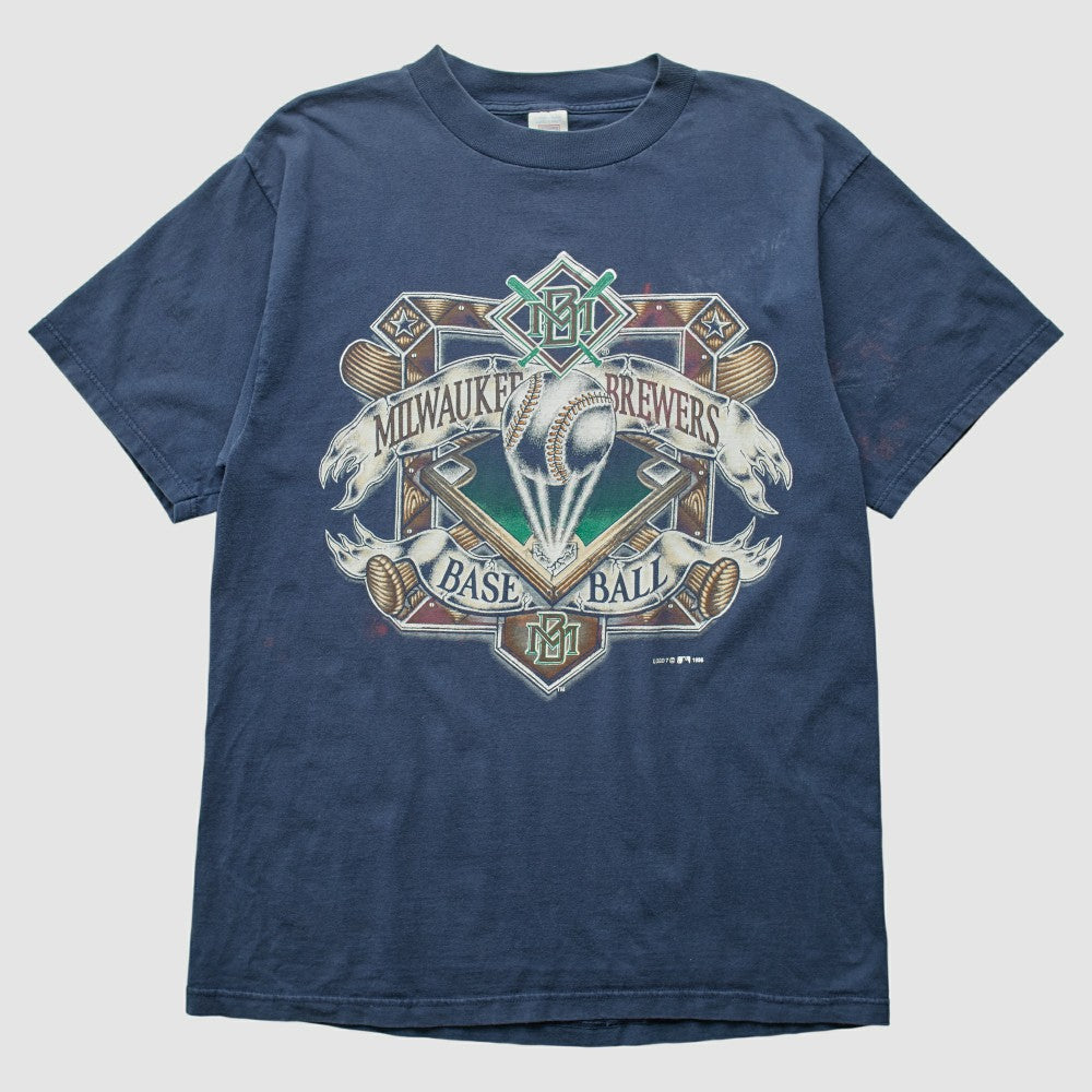 Milwaukee Brewers 1996 T-Shirt - Navy - M By Fanatics Real Vintage T-shirts
