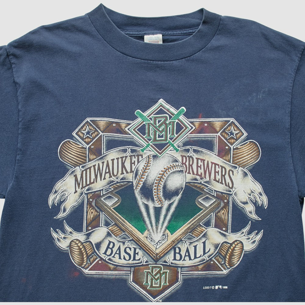 Milwaukee Brewers 1996 T-Shirt - Navy - M By Fanatics Real Vintage T-shirts