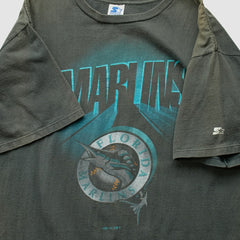 Miami Marlins Starter 90s T-Shirt - Black - 2XL By Fanatics Real Vintage T-shirts