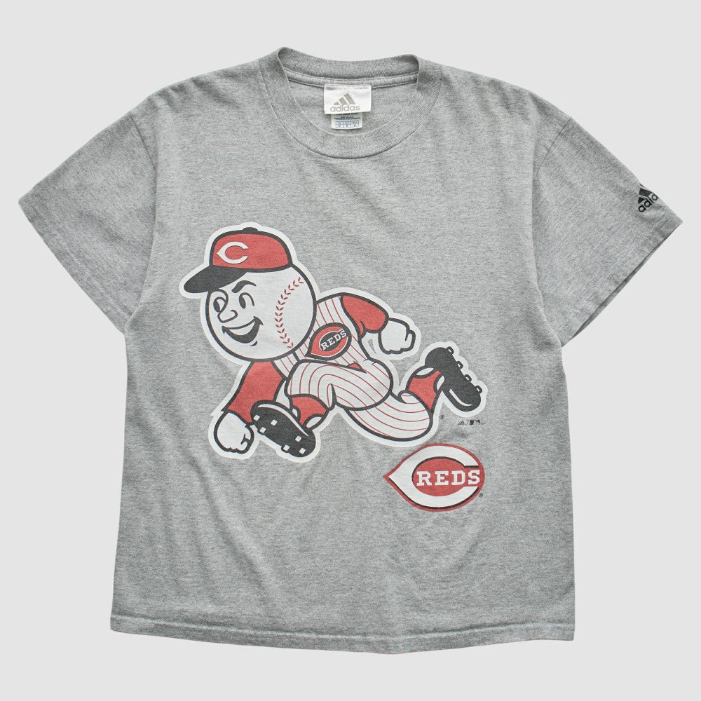Cincinnati Reds Adidas 2000s T-Shirt - Gray - S By Fanatics Real Vintage T-shirts