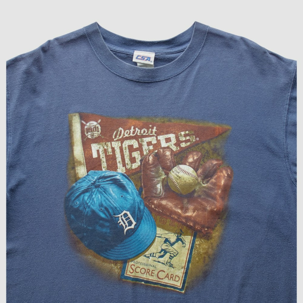 Detroit Tigers 2000s T-Shirt - Blue - L By Fanatics Real Vintage T-shirts