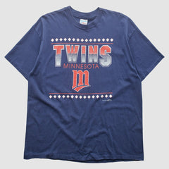 Minnesota Twins Hanes 1993 T-Shirt - Blue - XL By Fanatics Real Vintage T-shirts