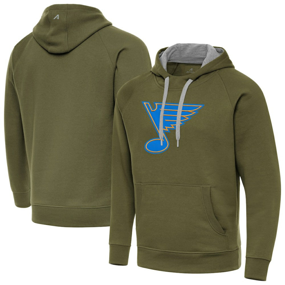 NHL St. Louis Blues Antigua Victory Pullover Hoodie - Olive