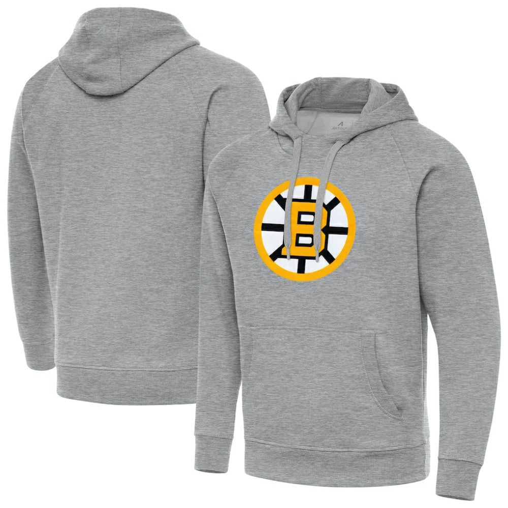 NHL Boston Bruins Antigua Victory Pullover Hoodie - Heather Gray