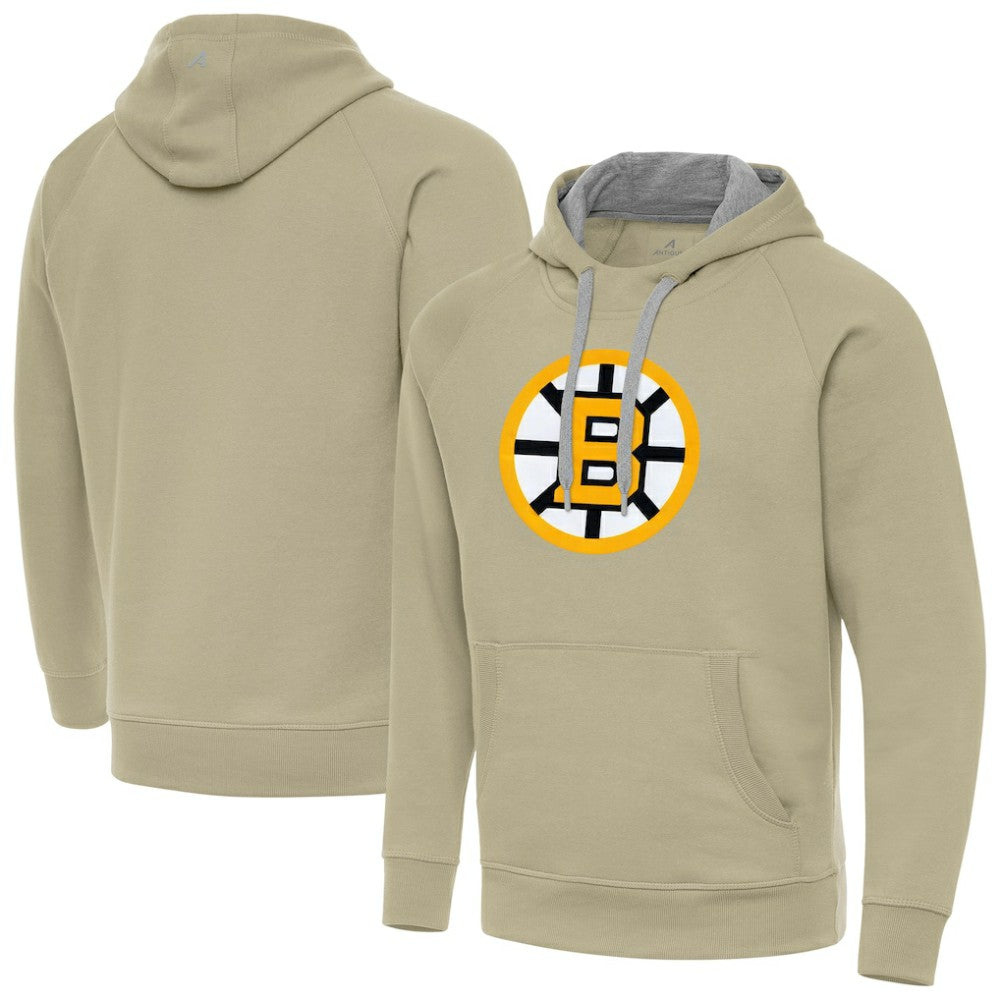 NHL Boston Bruins Antigua Victory Pullover Hoodie - Khaki