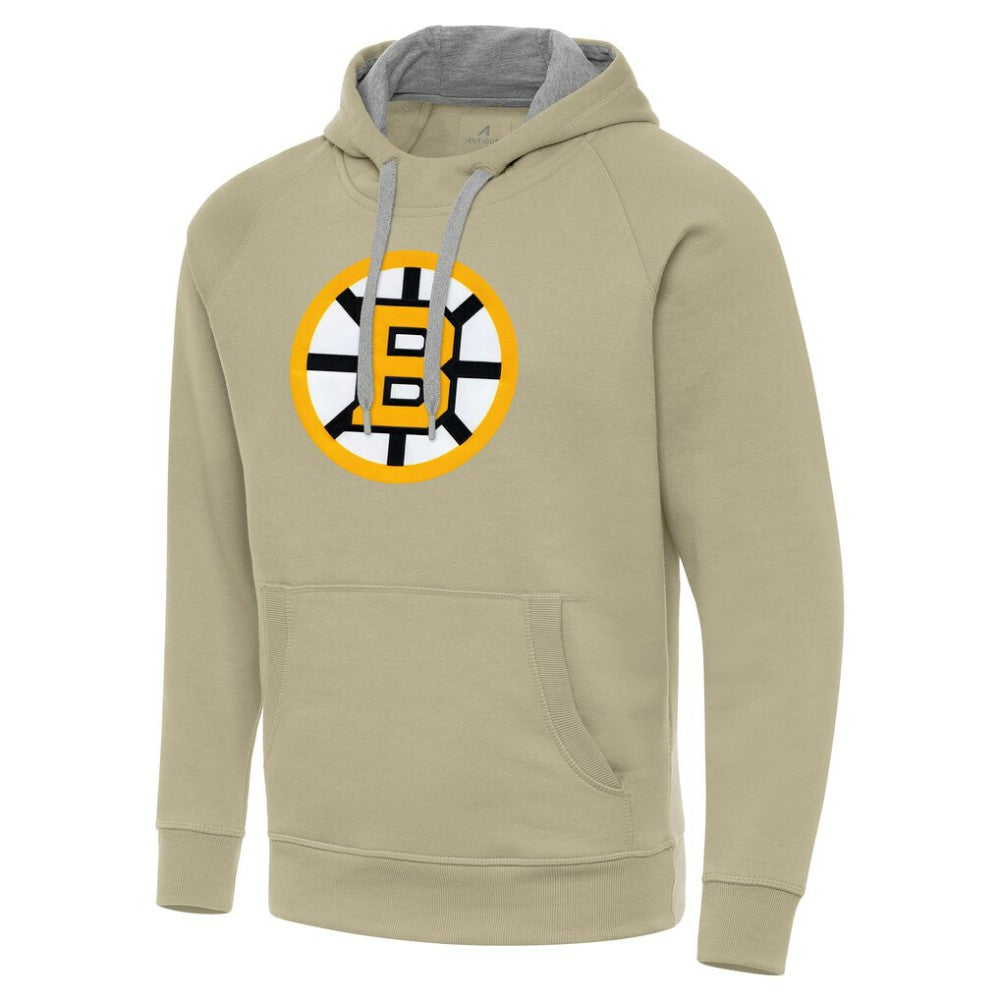 NHL Boston Bruins Antigua Victory Pullover Hoodie - Khaki