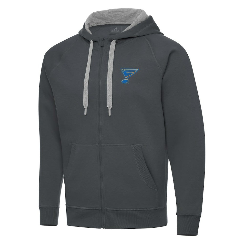 NHL St. Louis Blues Antigua Victory Full-Zip Hoodie - Charcoal
