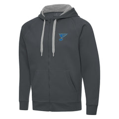 NHL St. Louis Blues Antigua Victory Full-Zip Hoodie - Charcoal