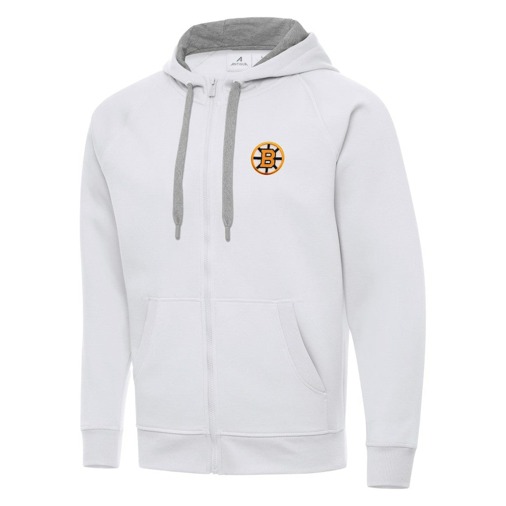 NHL Boston Bruins Antigua Victory Full-Zip Hoodie - White
