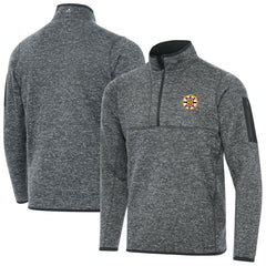 NHL Boston Bruins Antigua Fortune Quarter-Zip Pullover Jacket - Heather Black