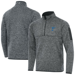 NHL St. Louis Blues Antigua Fortune Quarter-Zip Pullover Jacket - Heather Gray