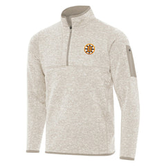 NHL Boston Bruins Antigua Fortune Quarter-Zip Pullover Jacket - Oatmeal