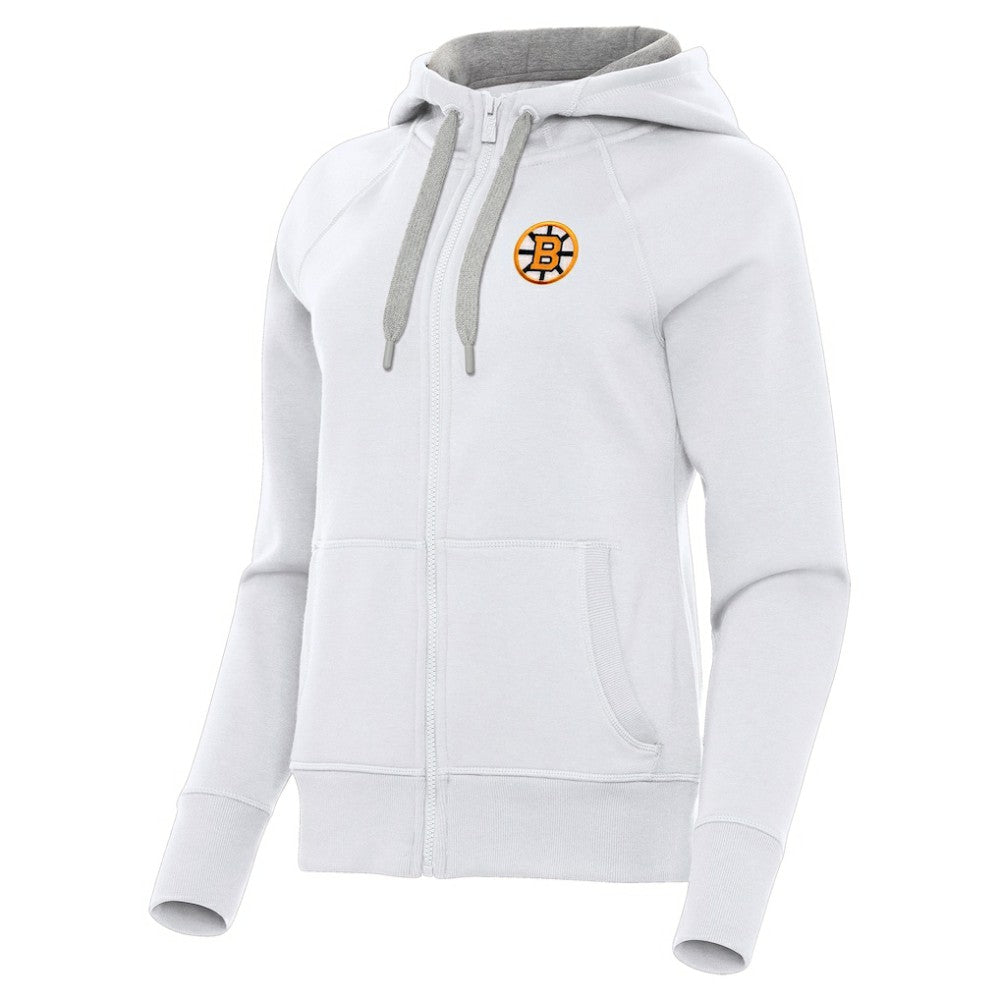 NHL Boston Bruins Antigua Women's Victory Full-Zip Hoodie - White