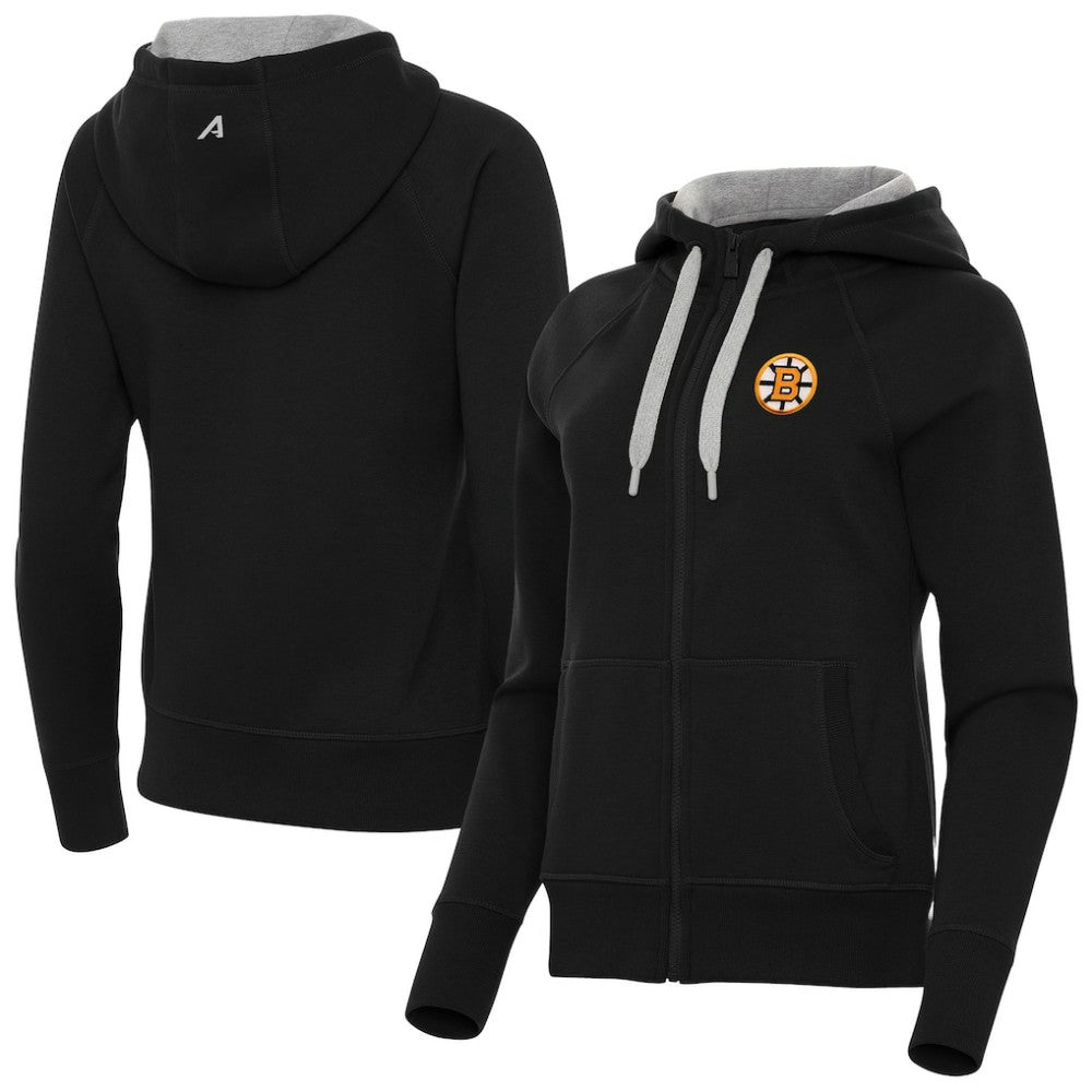 NHL Boston Bruins Antigua Women's Victory Full-Zip Hoodie - Black